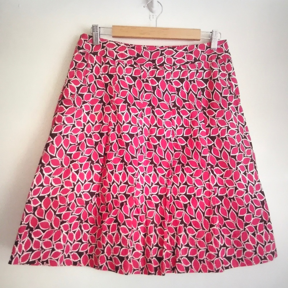 Boden leaf print A-line skirt